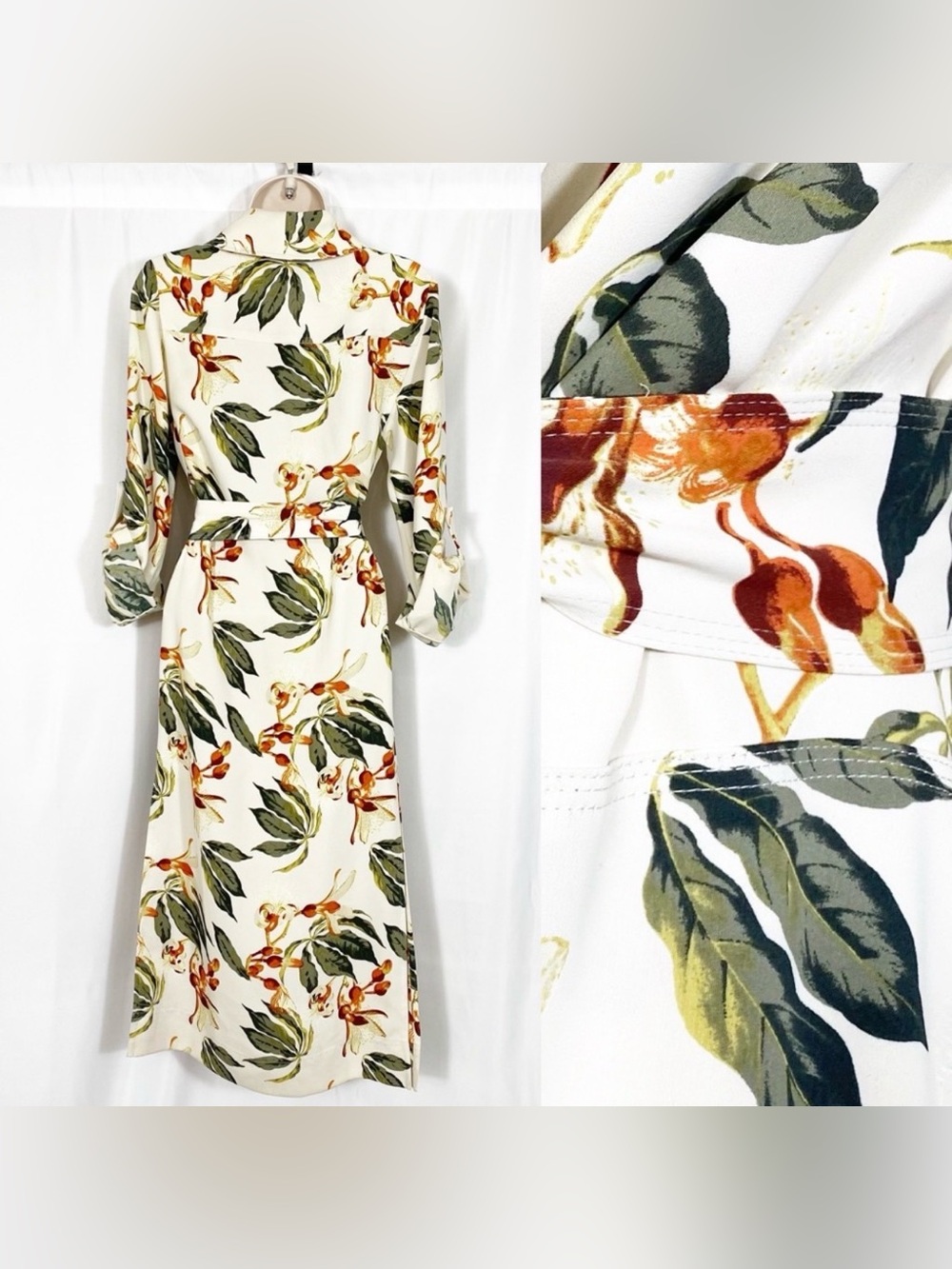 Babaton X Aritzia Kahlo Longline Duster Robe Trench Coat Jacket: Tropical Floral - Picture 3 of 14